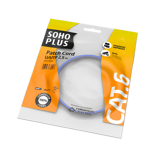 PATCH CORD SOHOPLUS CAT.6 2.5M AZUL | 35123001 | FURUKAWA