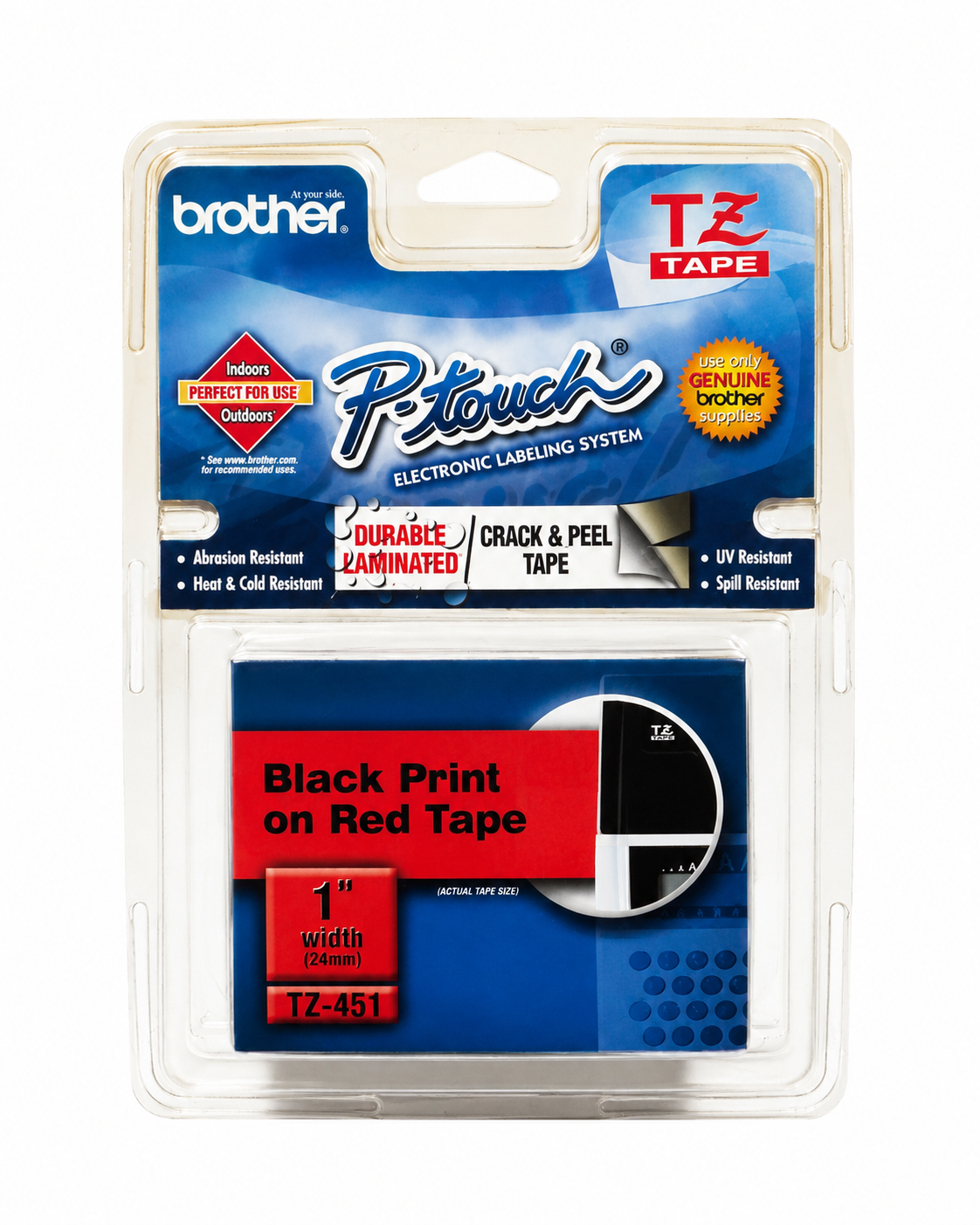 FITA 24MM PRETO SOBRE VERMELHO | TZ-451 | BROTHER