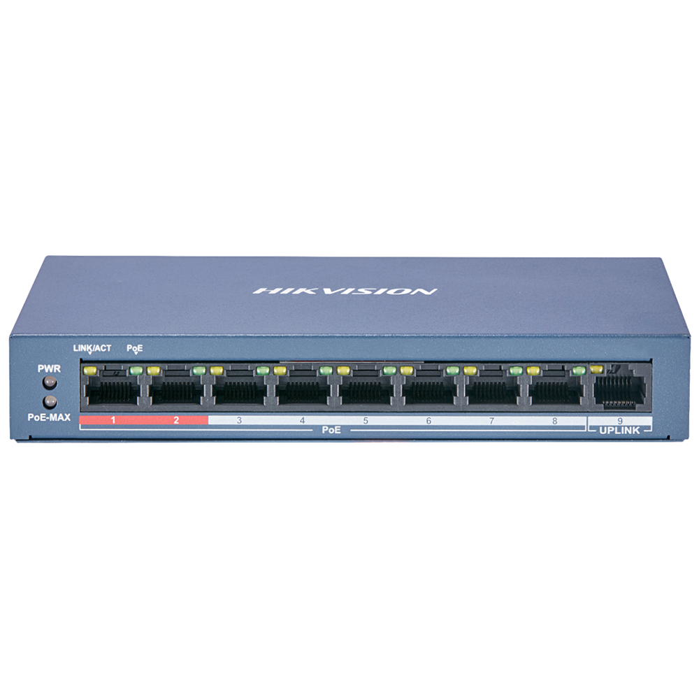 SWITCH POE 9 PORTAS 10/100 | DS-3E0109P-E/M | HIKVISION