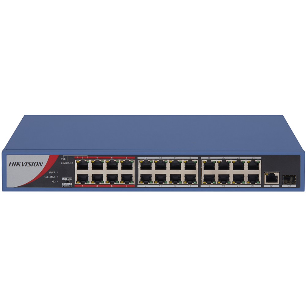 SWITCH 24P 10/100MBPS POE + 1P UPLINK/SFP | DS-3E0326P-E/M | HIKVISION