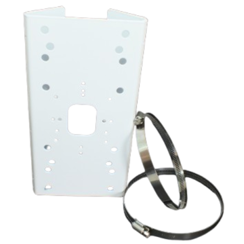 SUPORTE PARA FIXAÇÃO DE CAMERAS EM POSTE C/ ABRAÇADEIRA EM INOX | MT-7002 | METAL NOBRE